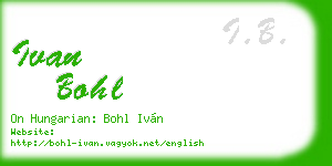 ivan bohl business card